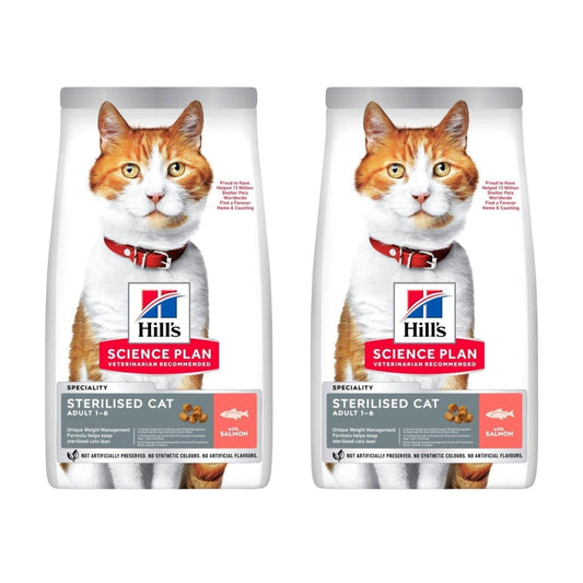 HILLS - Hills Sterliz для взрослых кошек, лосось, 10 кг. Акция: 2 мешка всего за ₪699