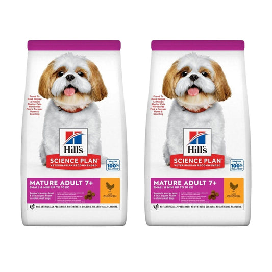 HILLS - Hills Senior для собак +7, миниатюрная курица мелких пород, 6 кг. Акция: 2 мешка всего за 499 шекелей.