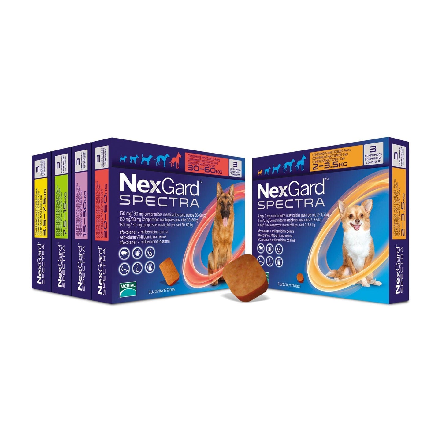 NexGard SPECTRA נקסגארד ספקטרה לכלבים קטנים במשקל 3.5-7.5 ק”ג