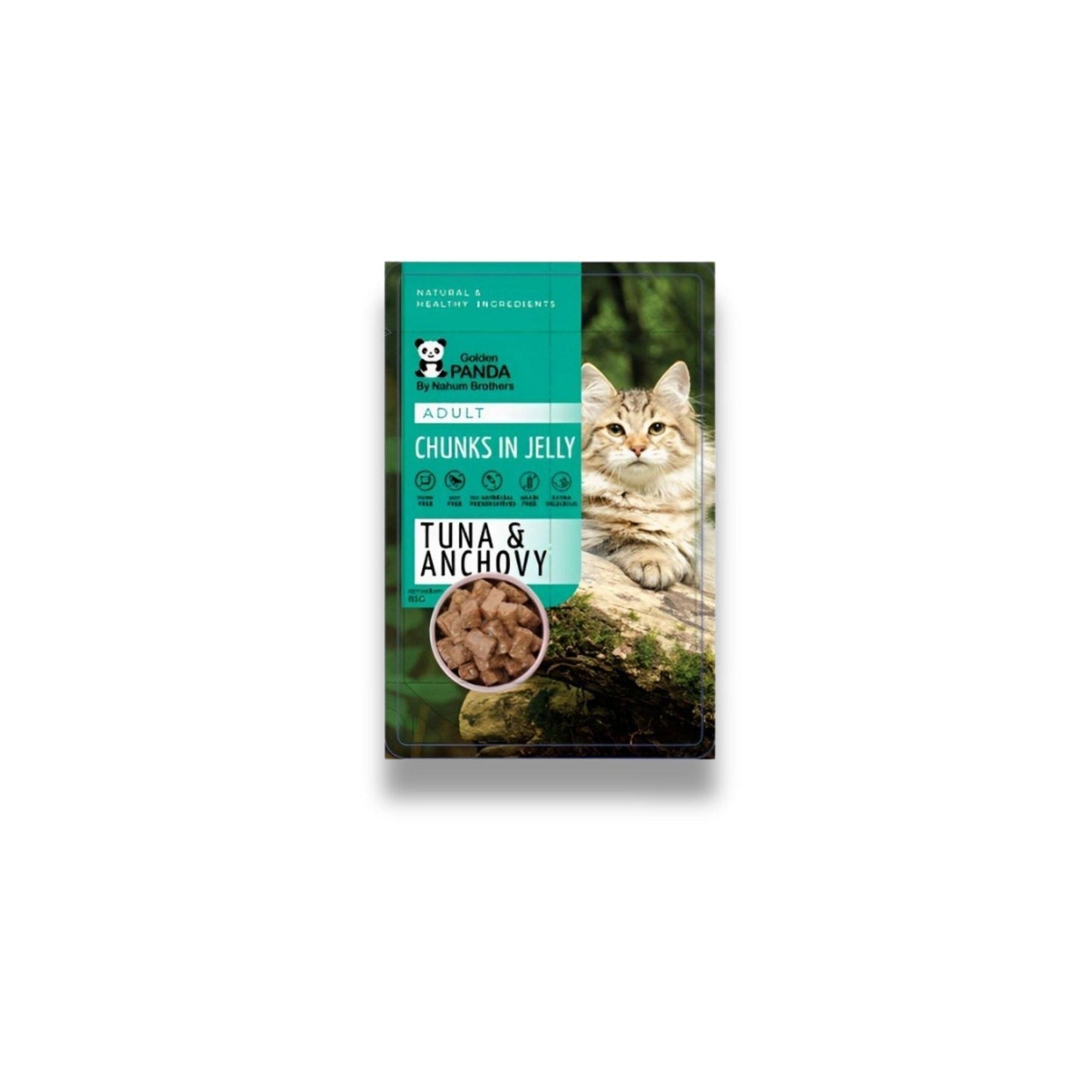 Корм для кошек Golden Panda Golden Panda в желейном соусе, 85 грамм. Акция: 3 упаковки за 10 шекелей. 