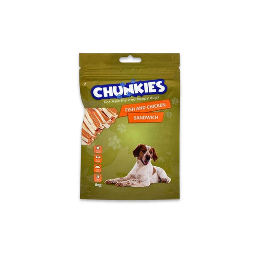Chunkies Chunkies Сэндвичи с рыбой и курицей для собак 80 грамм