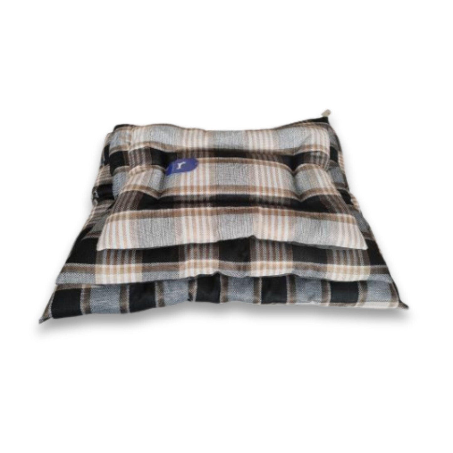 מזרון פרוותי איכותי ברברי לכלבים בצבע חום שחור משובץ