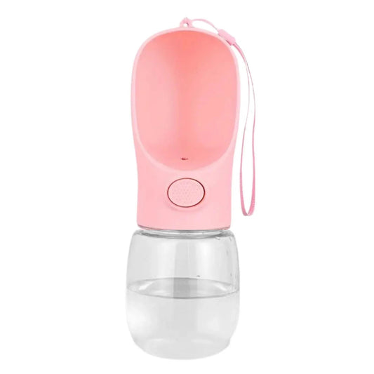 בקבוק מים נייד לכלבים וחתולים לנסיעות וטיולים צבע ורוד 350 מ”ל