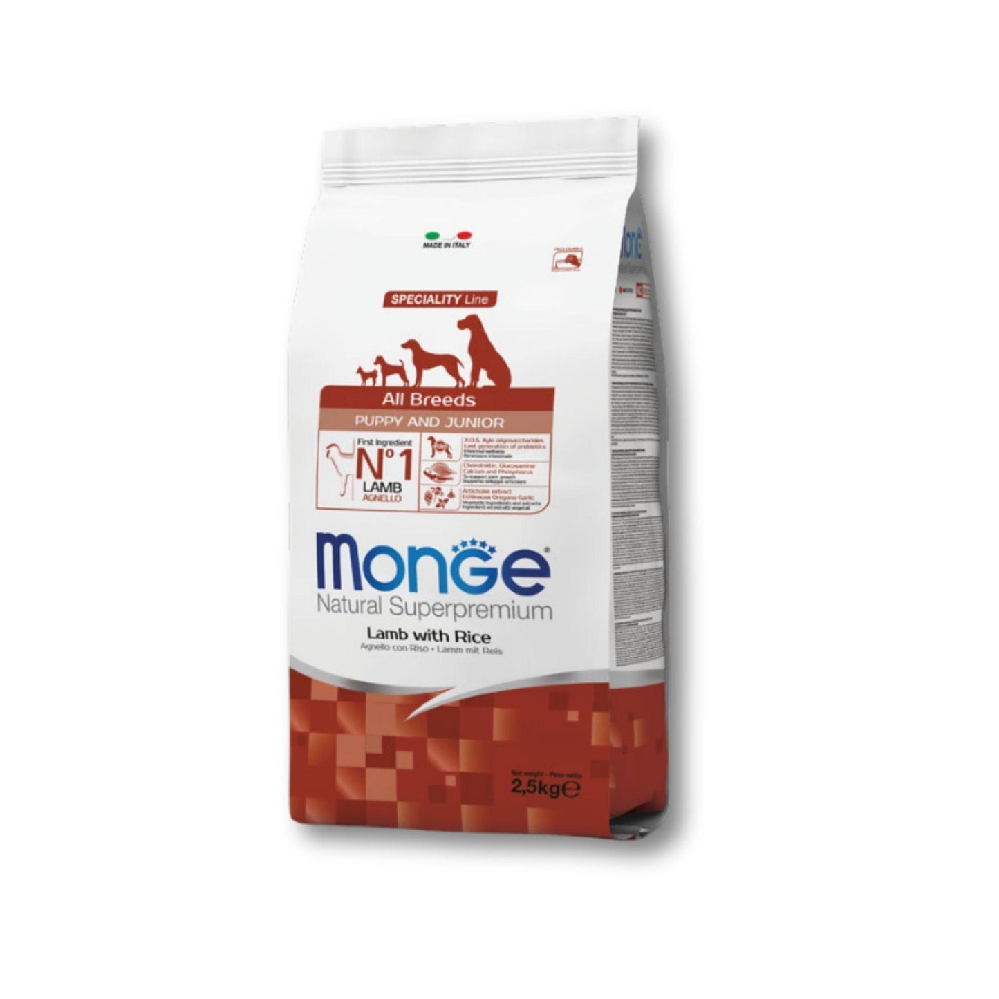 MONGE - Puppy and Junior Lamb מונג כבש גורים 2.5 ק"ג