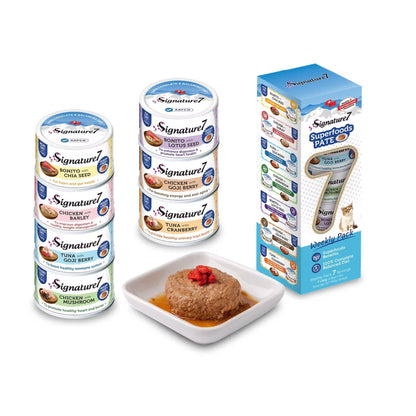 Signature7 מעדן לחתול סיגנצ’ר 7 מארז שבועי 7 טעמים פטה לחתולים 560 גרם