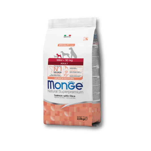 MONGE - Mini Adult Salmon מונג סלמון לכלב בוגר מגזע קטן 2.5 ק"ג