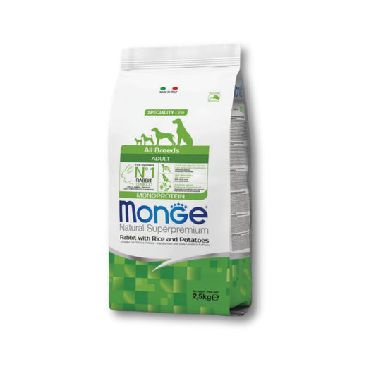 МОНГЕ - Кролик Монге для взрослых собак, 2,5 кг
