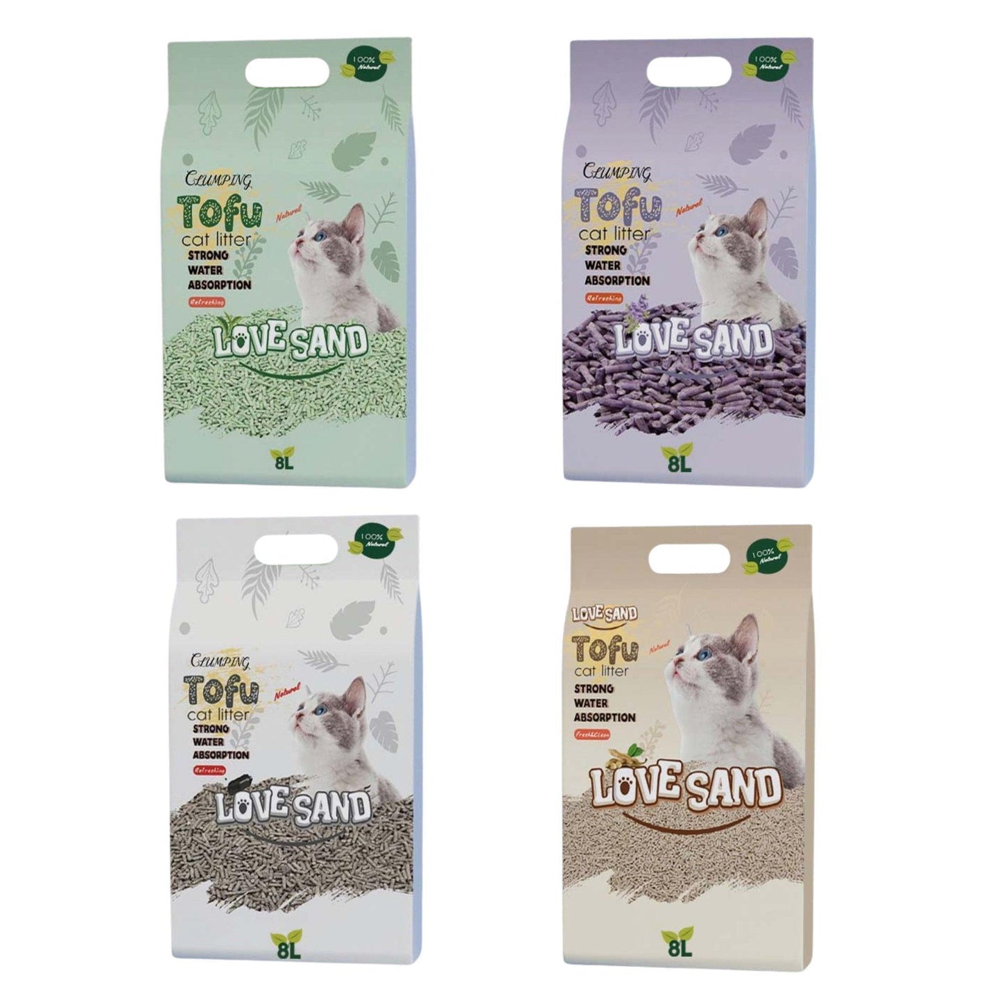 Распродажа наполнителя для кошачьего туалета LOVE SAND: наполнитель из тофу, 3 шт., всего 159 шекелей, 8 литров.