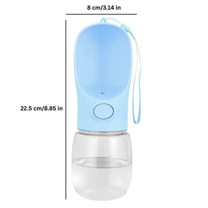 בקבוק מים נייד לכלבים וחתולים לנסיעות וטיולים צבע ורוד 350 מ”ל