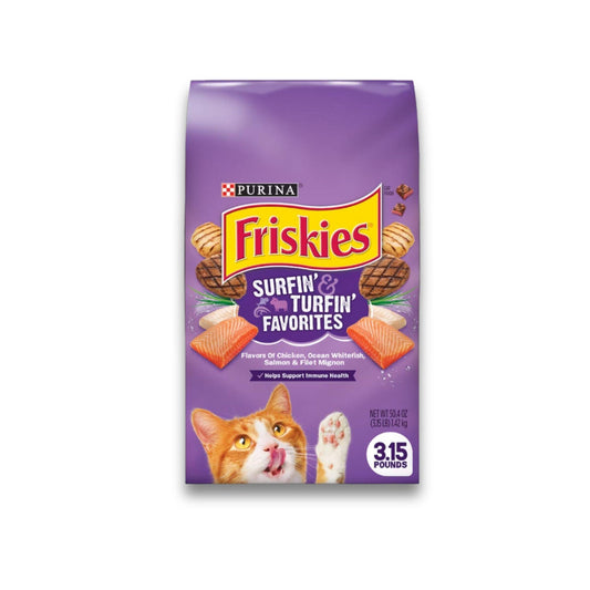 PURINA Friskies Chicken & Salmon פריסקיז מעדני החתול עוף דגים ובקר אוכל לחתול 7.26 ק"ג