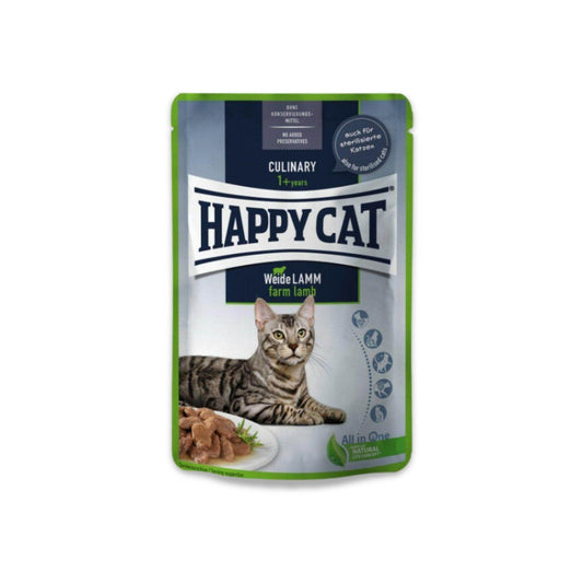Happy Cat הפי קט פאוצ' קולינרי כבש/טלה לחתול 85 גרם - PetCart