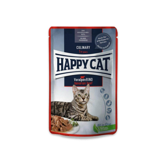 Happy Cat הפי קט פאוצ' קולינרי בקר לחתול 85 גרם - PetCart