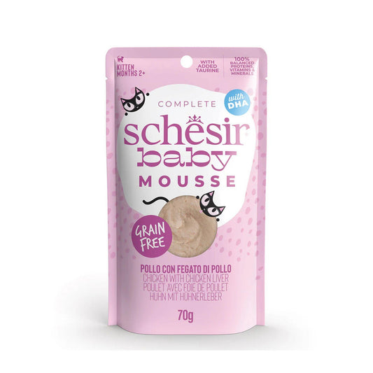 Schesir שזיר פאוץ’ מוס לגורי חתולים עוף עם כבד עוף 70 גרם