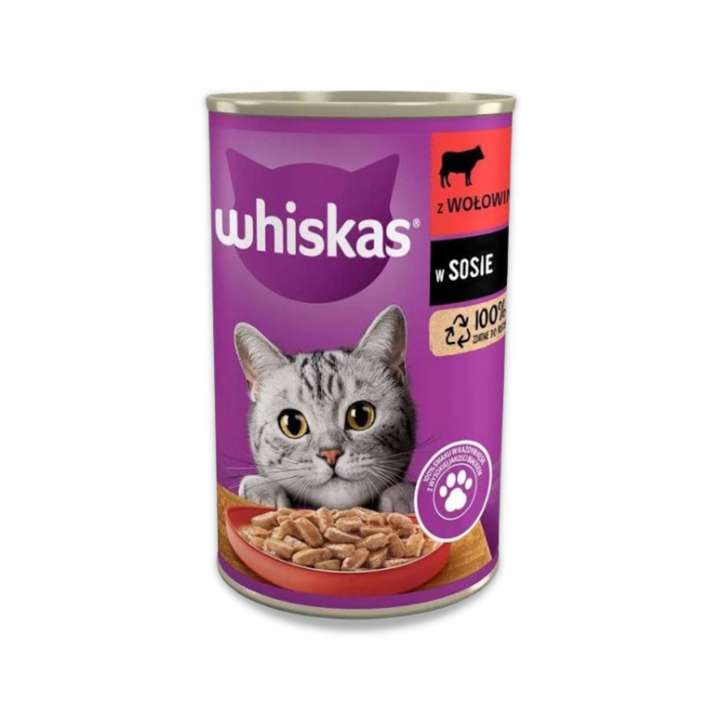 Whiskas - שימורי ויסקס לחתול בקר 400 גרם