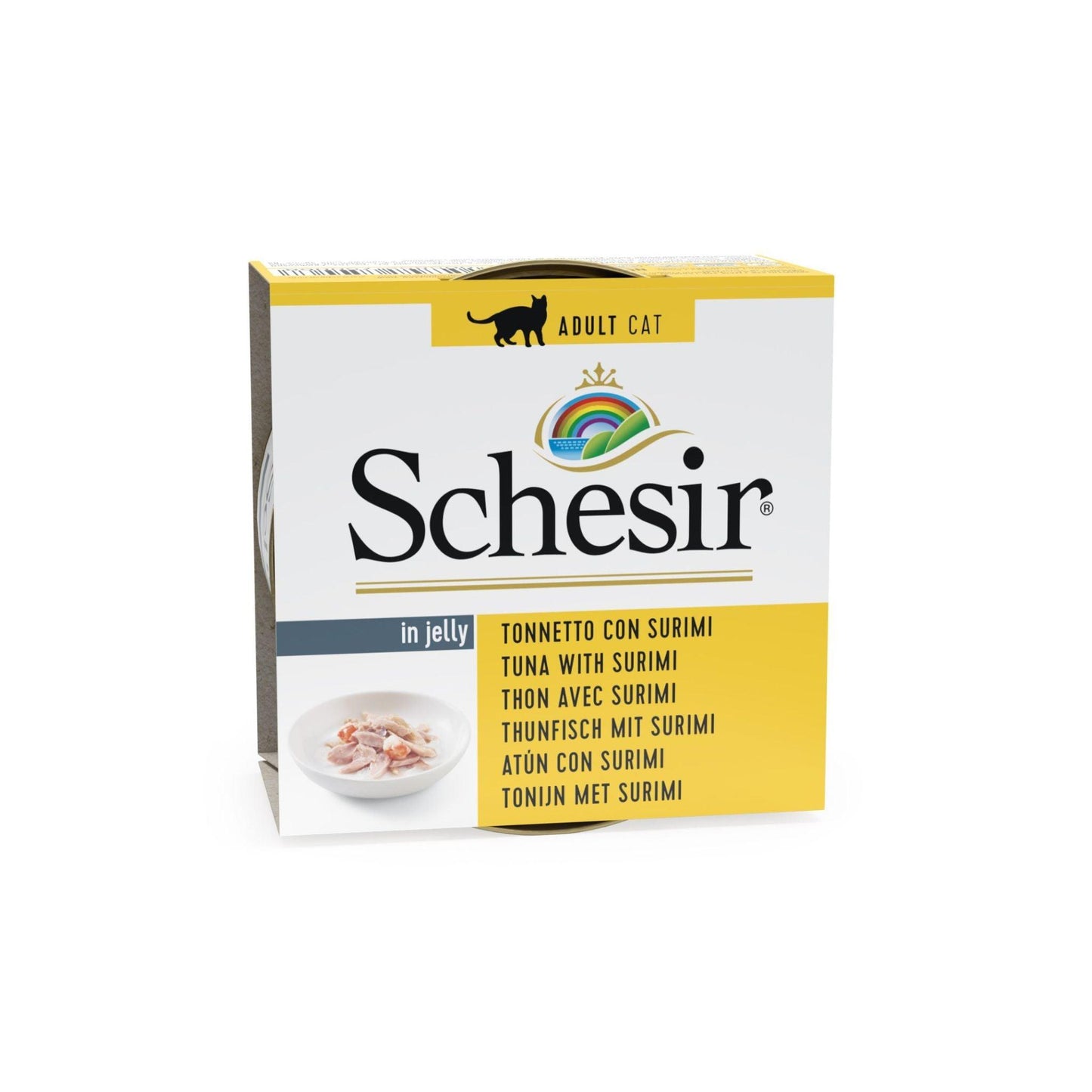 Schesir שזיר מעדן טונה וסורימי בג’לי לחתולים 85 גרם