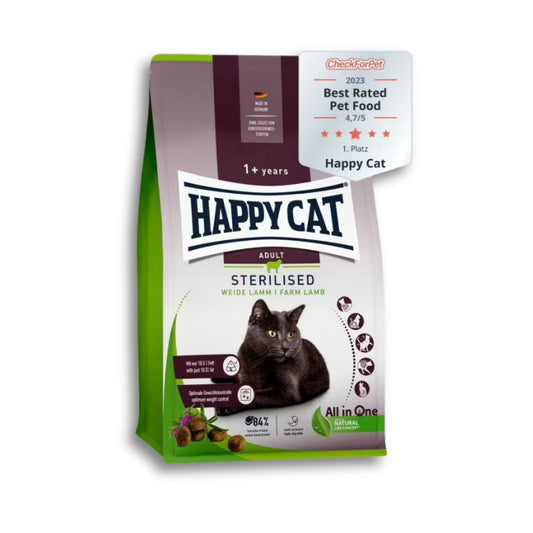 Happy Cat Sterilised Adult Lamb הפי קט סטרילייז טלה אוכל לחתולים בוגרים 4 ק"ג