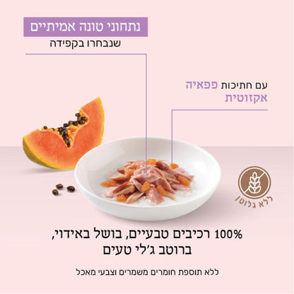 Лакомство для кошек Schesir из тунца и папайи в форме желе, 75 г.