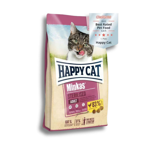 Happy Cat Minkas Sterilised Chicken הפי קט אוכל מינקס סטרילייז עוף לחתולים 4 ק"ג