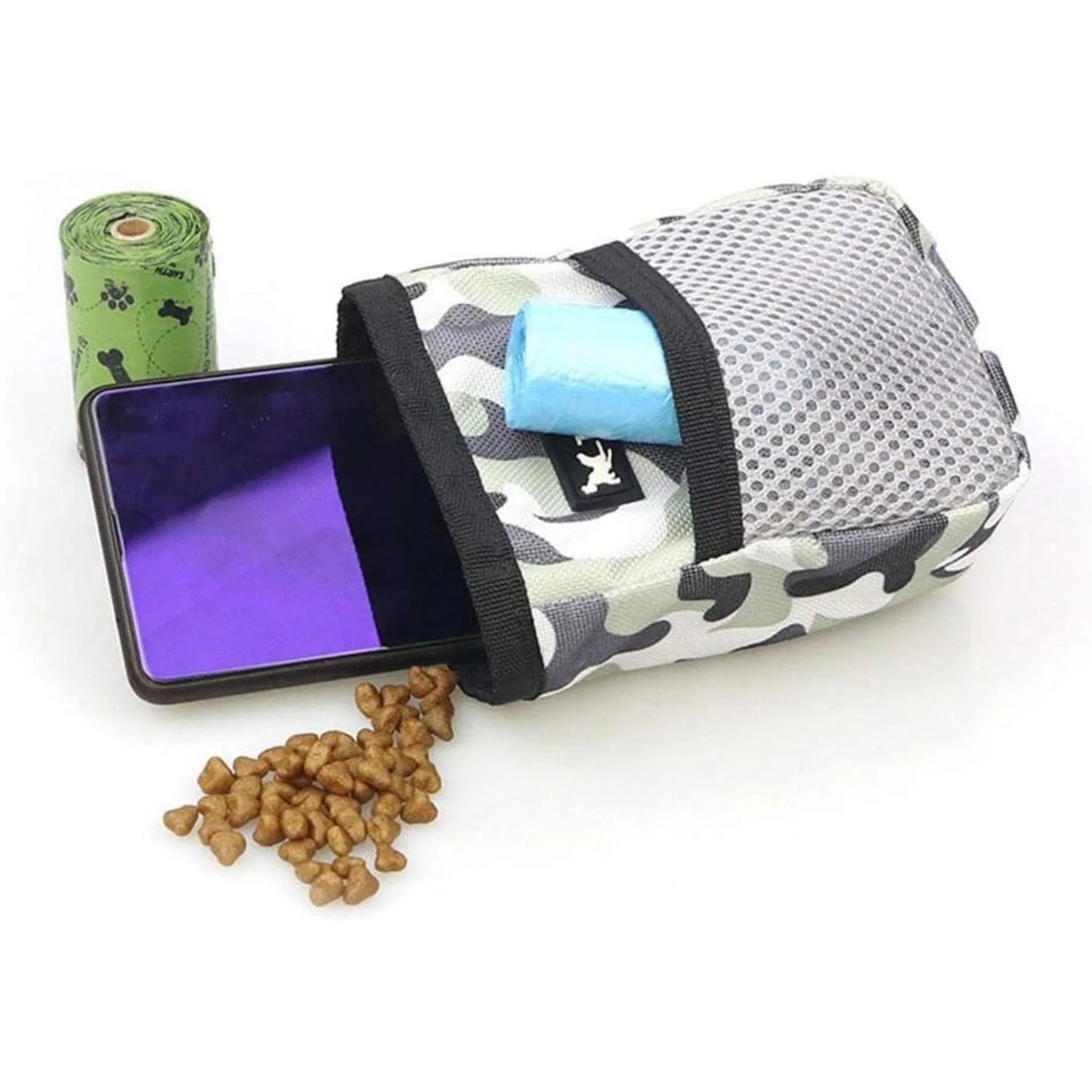 פאוץ’ חטיפים לאילוף לכלבים עם קליפס וחלוקה פנימית צבע שחור