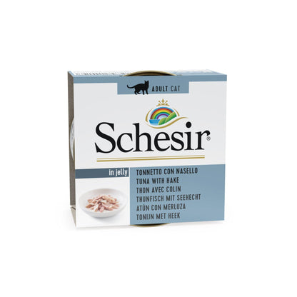 Желе из тунца и трески Schesir для кошек, 85 г