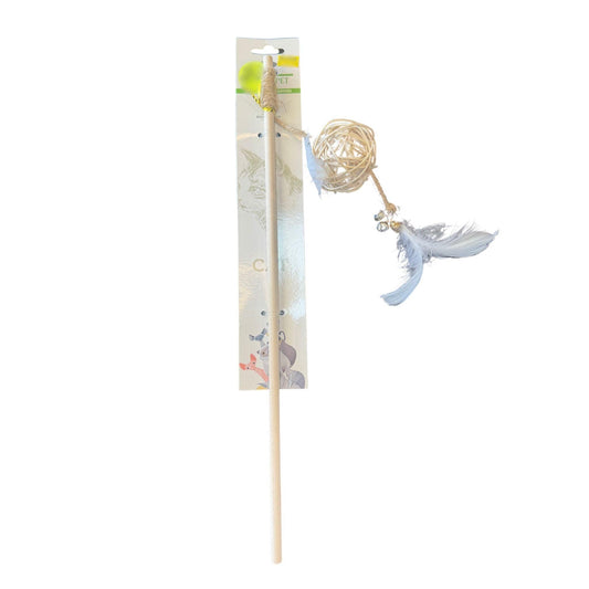 צעצוע חכה לחתול עם כדור וכנפיים