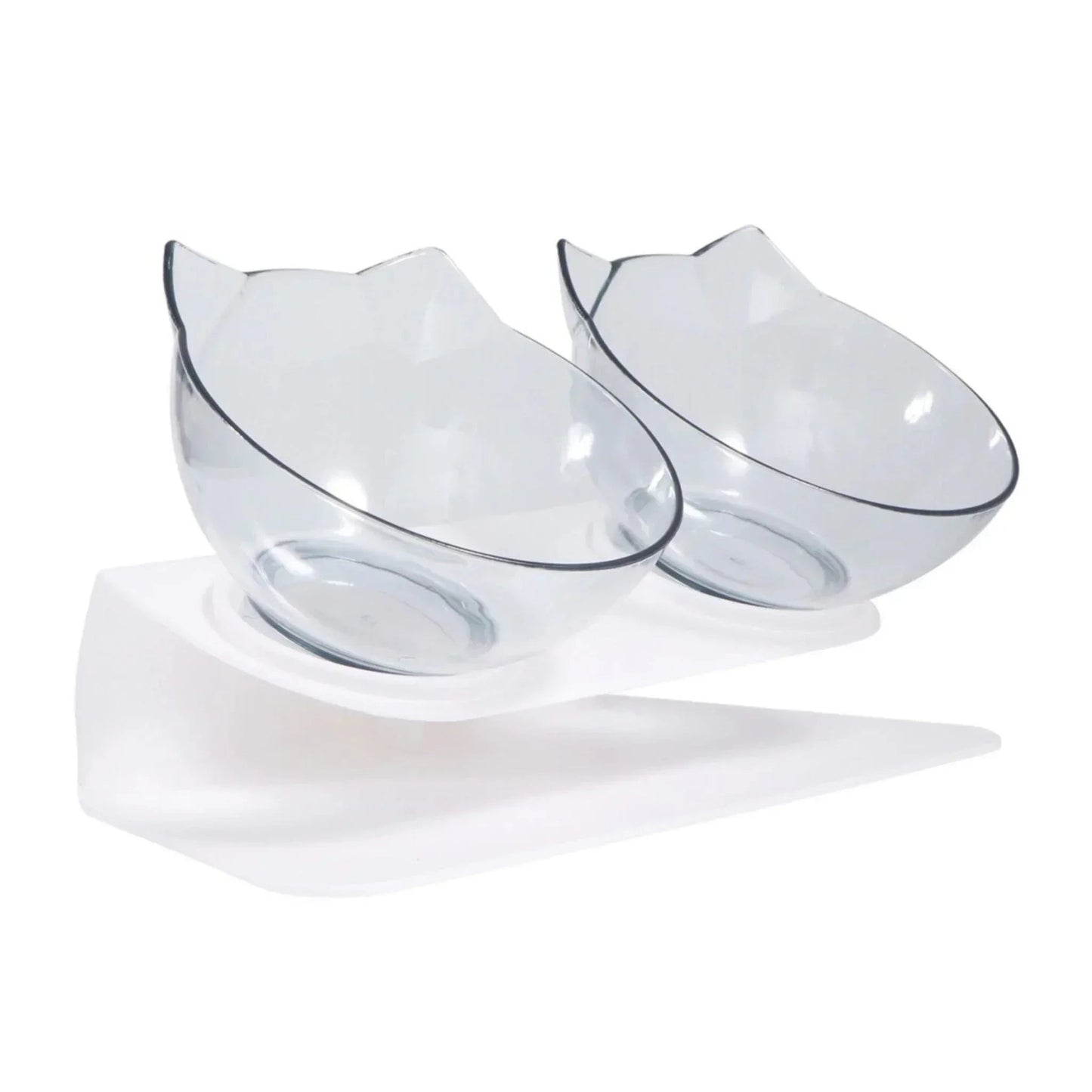 קערות אוכל ומים מוגבהות לחתולים ולכלבים שקוף