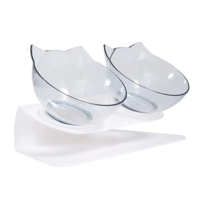 קערות אוכל ומים מוגבהות לחתולים ולכלבים שקוף