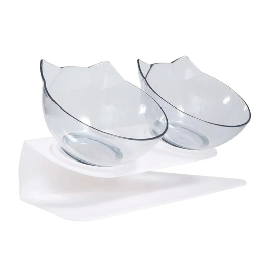 קערות אוכל ומים מוגבהות לחתולים ולכלבים שקוף