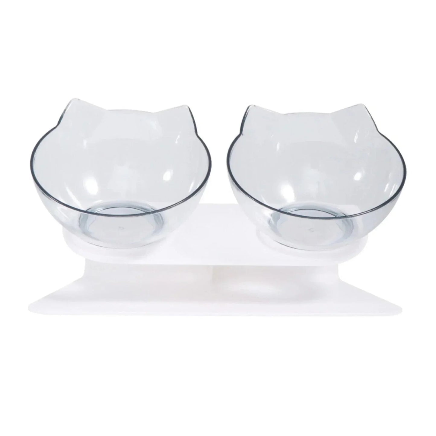 קערות אוכל ומים מוגבהות לחתולים ולכלבים שקוף