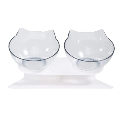 קערות אוכל ומים מוגבהות לחתולים ולכלבים שקוף