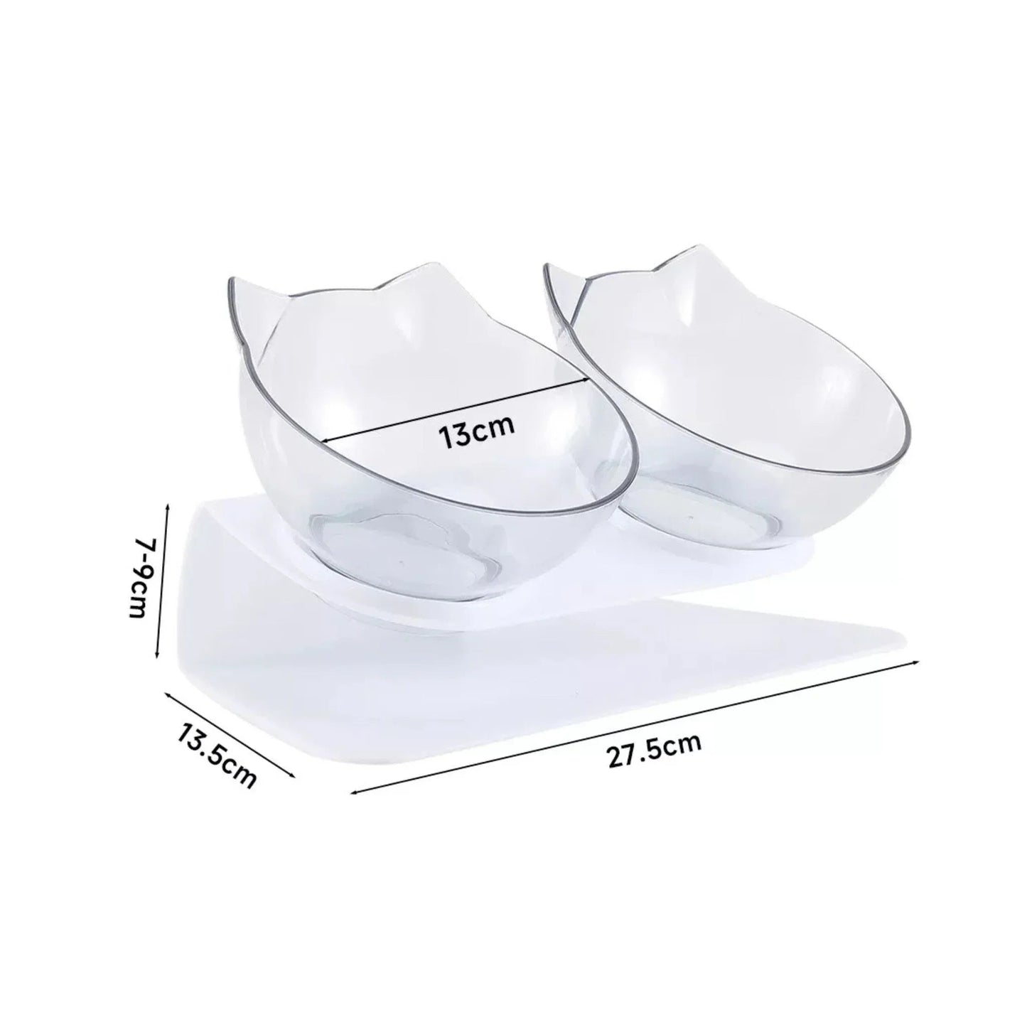 קערות אוכל ומים מוגבהות לחתולים ולכלבים שקוף