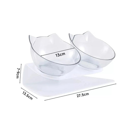 קערות אוכל ומים מוגבהות לחתולים ולכלבים שקוף