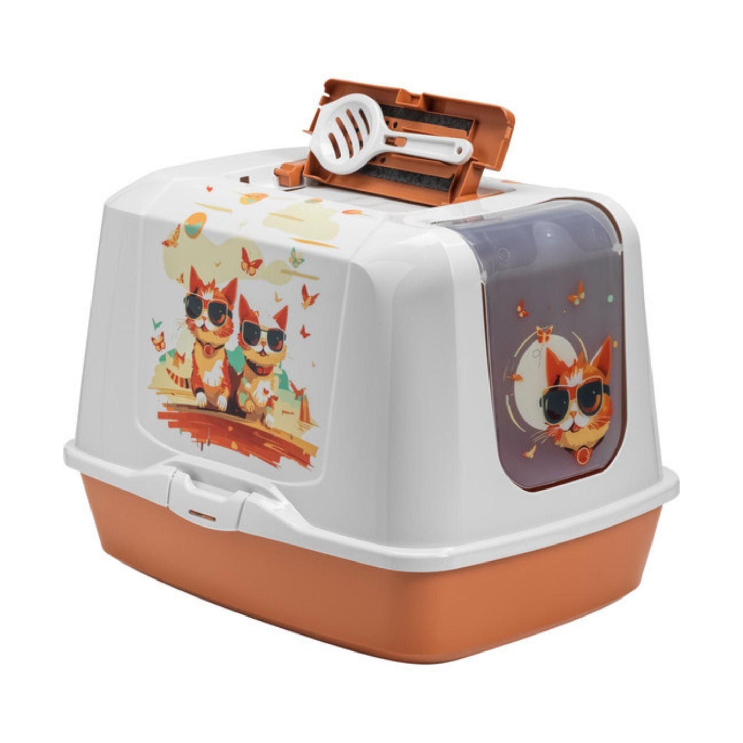 Закрытый кошачий туалет MODERNA, модели Indy и Louise, разработанный компанией Moderna.