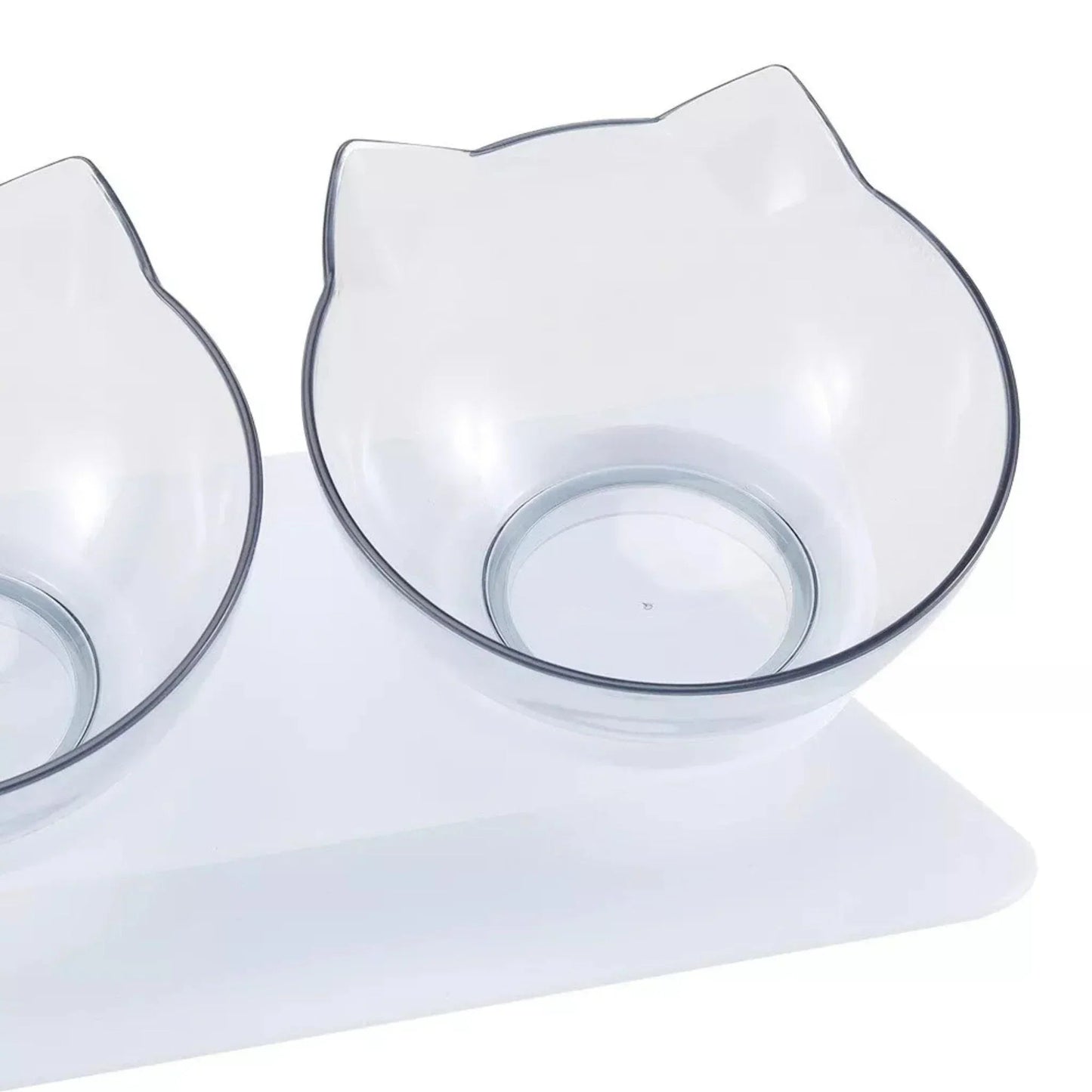 קערות אוכל ומים מוגבהות לחתולים ולכלבים שקוף