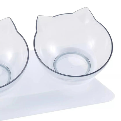 קערות אוכל ומים מוגבהות לחתולים ולכלבים שקוף