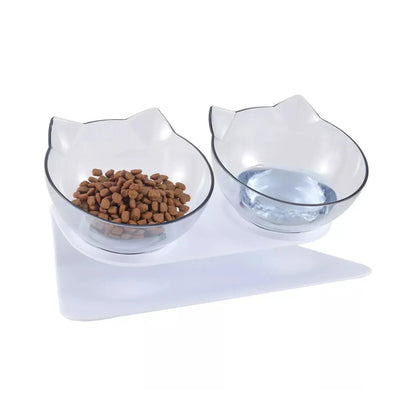 קערות אוכל ומים מוגבהות לחתולים ולכלבים שקוף