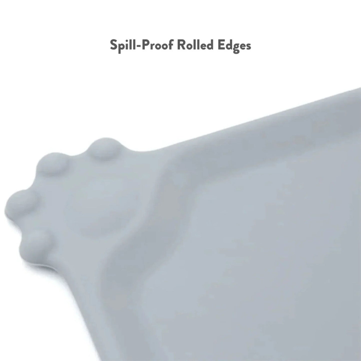 משטח סיליקון נגד החלקה לאוכל ומים לחתולים ולכלבים צבע אפור