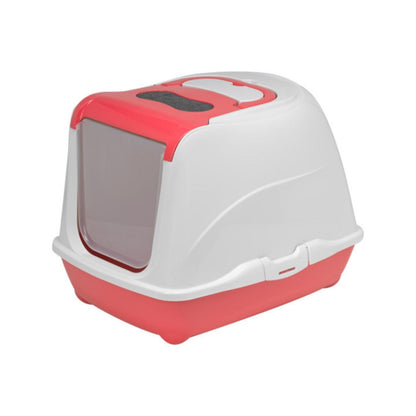 Туалет для кошек MODERNA L закрытого типа с верхним отверстием для легкой чистки, красный цвет. Flip Cat Moderna
