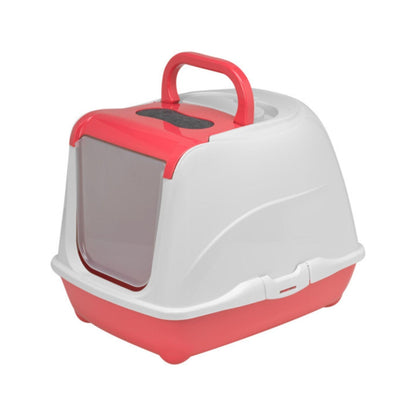 Туалет для кошек MODERNA L закрытого типа с верхним отверстием для легкой чистки, красный цвет. Flip Cat Moderna