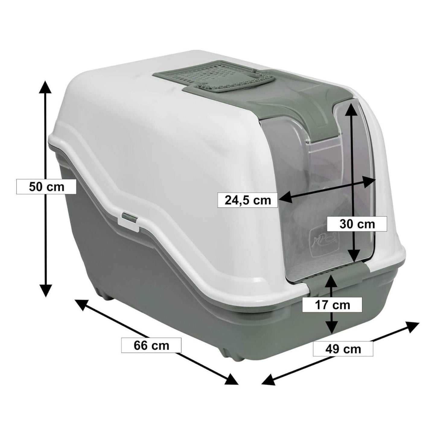 Neta Maxi שירותים סגורים לחתולים צבע אפור נטע מקסי
