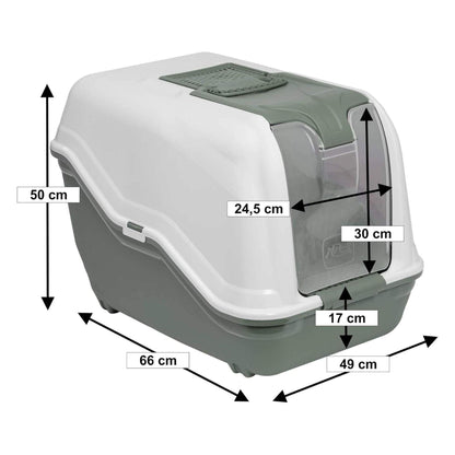 Neta Maxi שירותים סגורים לחתולים צבע אפור נטע מקסי