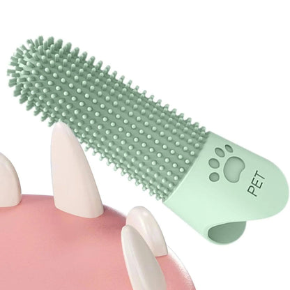 מברשת אצבע סיליקון לניקוי שיניים לכלבים וחתולים צבע סגול