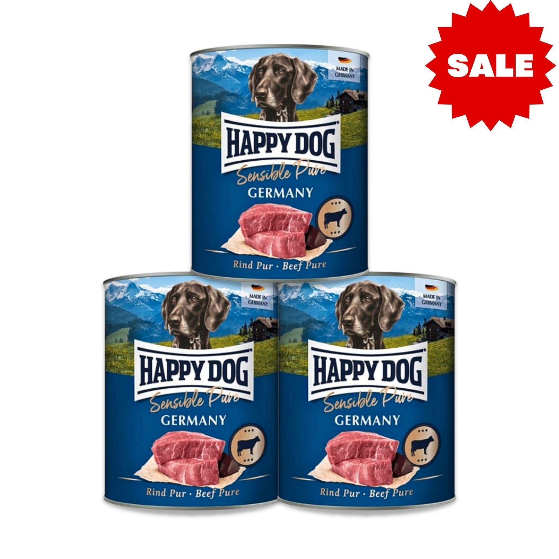 Happy Dog - מבצע 12 שימורי כלבים הפי דוג בקר 400 גרם ב-₪189