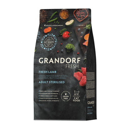 GRANDORF Fresh Lamb Grandorf Lamb для стерилизованных и взрослых кошек, гипоаллергенный, 2 кг