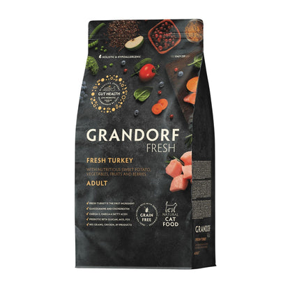 GRANDORF Fresh Turkey для взрослых кошек, гипоаллергенный, 2 кг