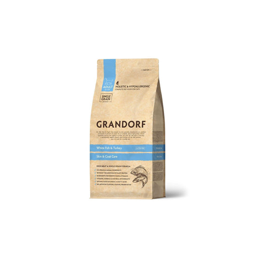 GRANDORF White Fish Indoor Grandorf Fish для взрослых кошек гипоаллергенный 400 грамм