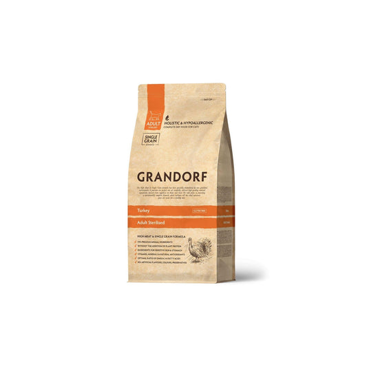 GRANDORF Turkey Sterilized для стерилизованных и кастрированных кошек, гипоаллергенный, 400 грамм