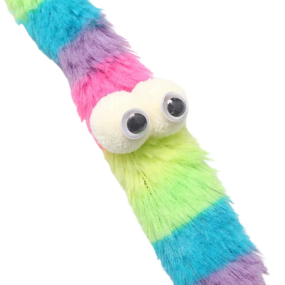 חכת צעצוע לחתול עם נחש פרוותי צבעוני