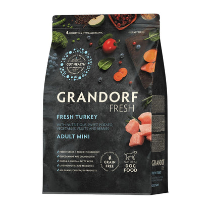 GRANDORF Fresh Turkey Mini Grandorf Fresh Turkey для взрослых собак мелких пород 3 кг гипоаллергенный