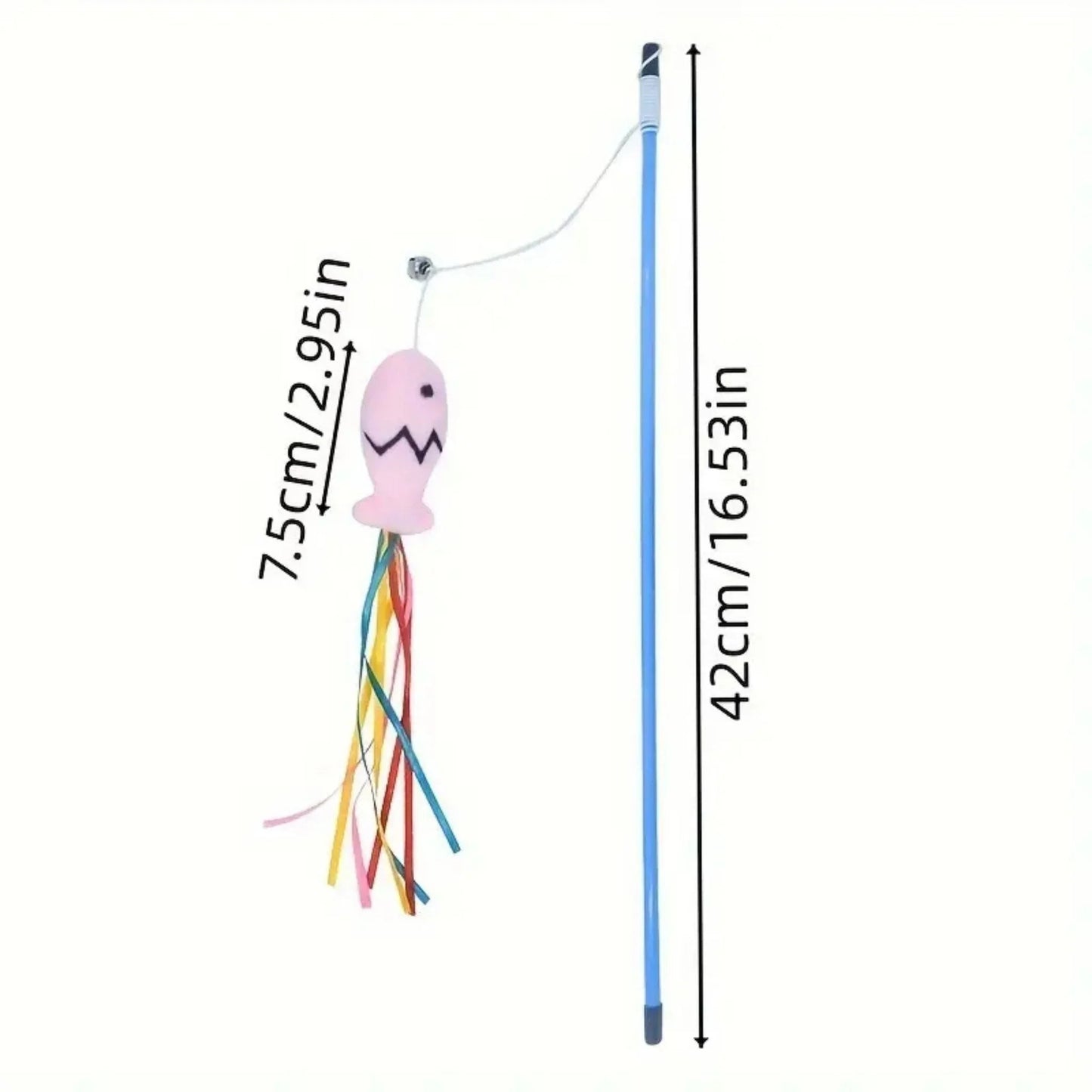 חכת צעצוע לחתול עם דג